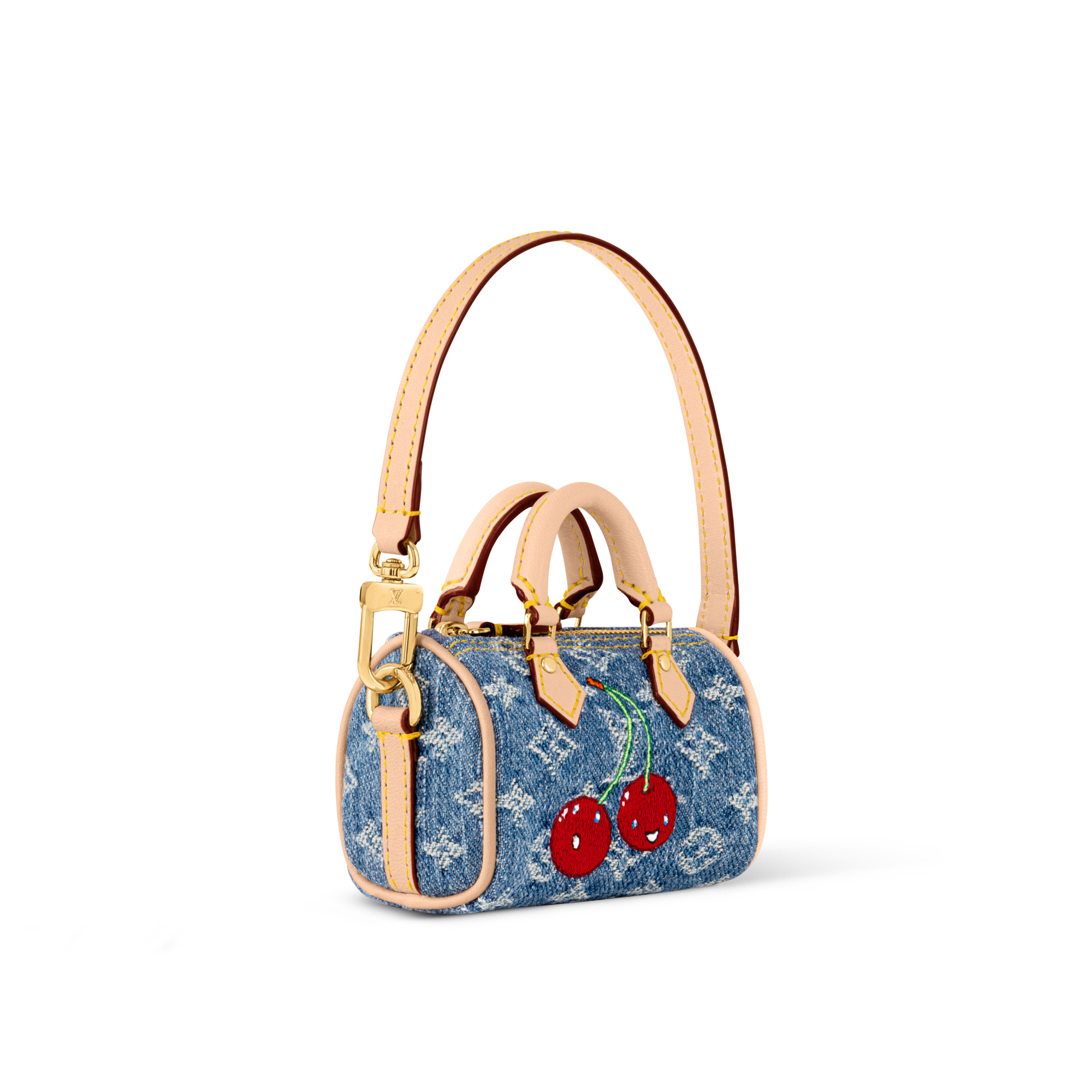 LV x TM Charm de Bolsa Micro Speedy Denim Cerise S00 - Acessórios